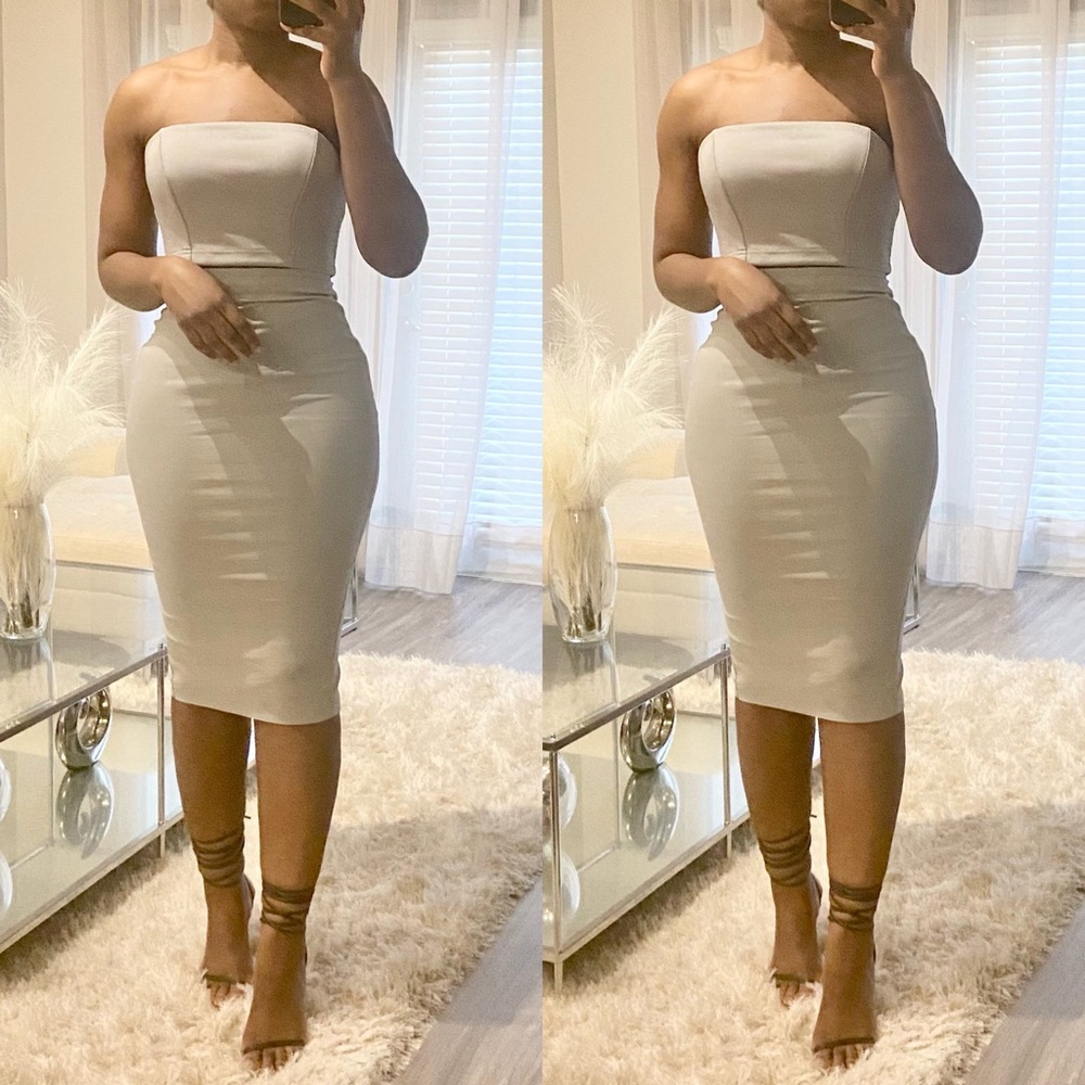 LAST CHANCE | ASOS High Waist Longerline Pencil Skirt in Grey